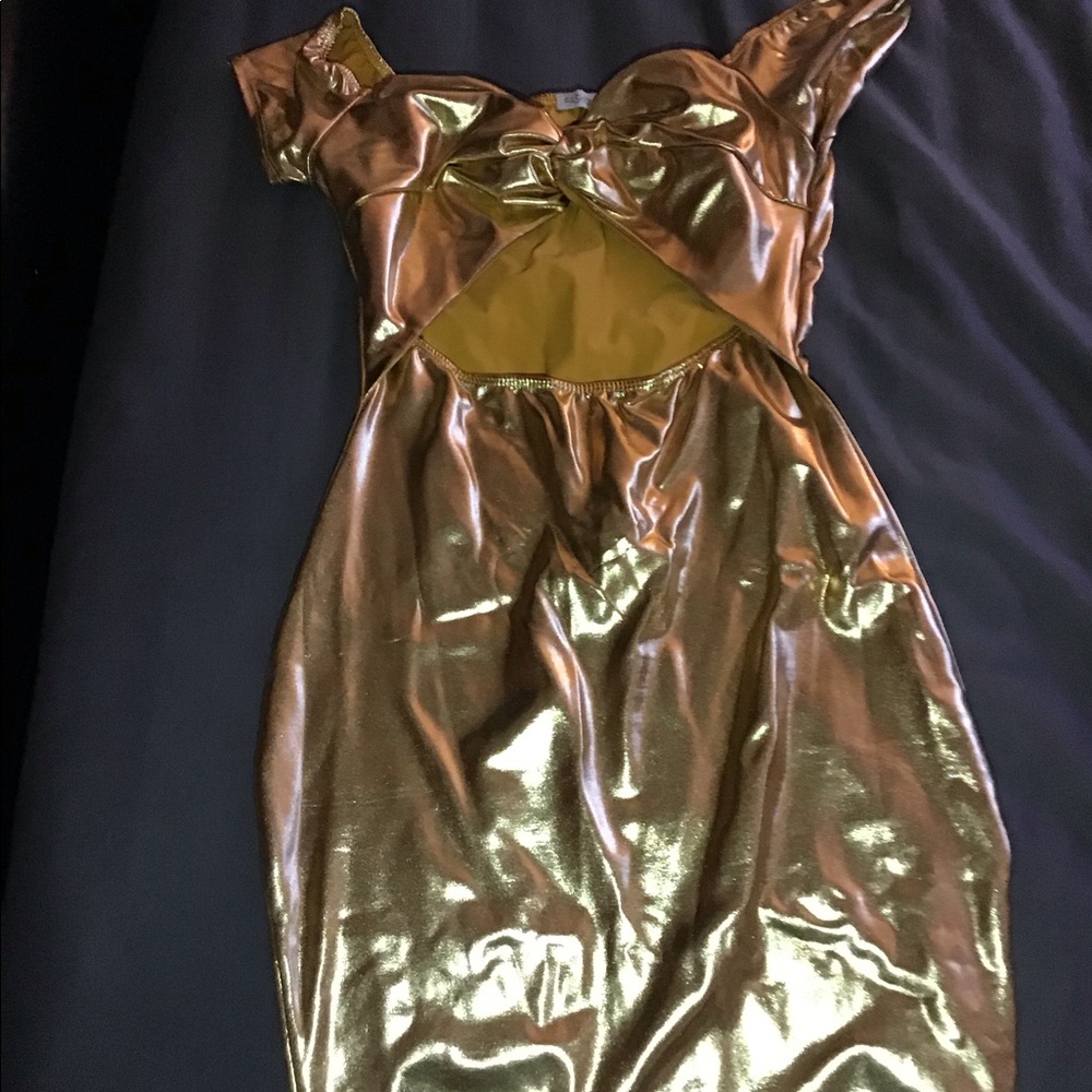 Gold dress.